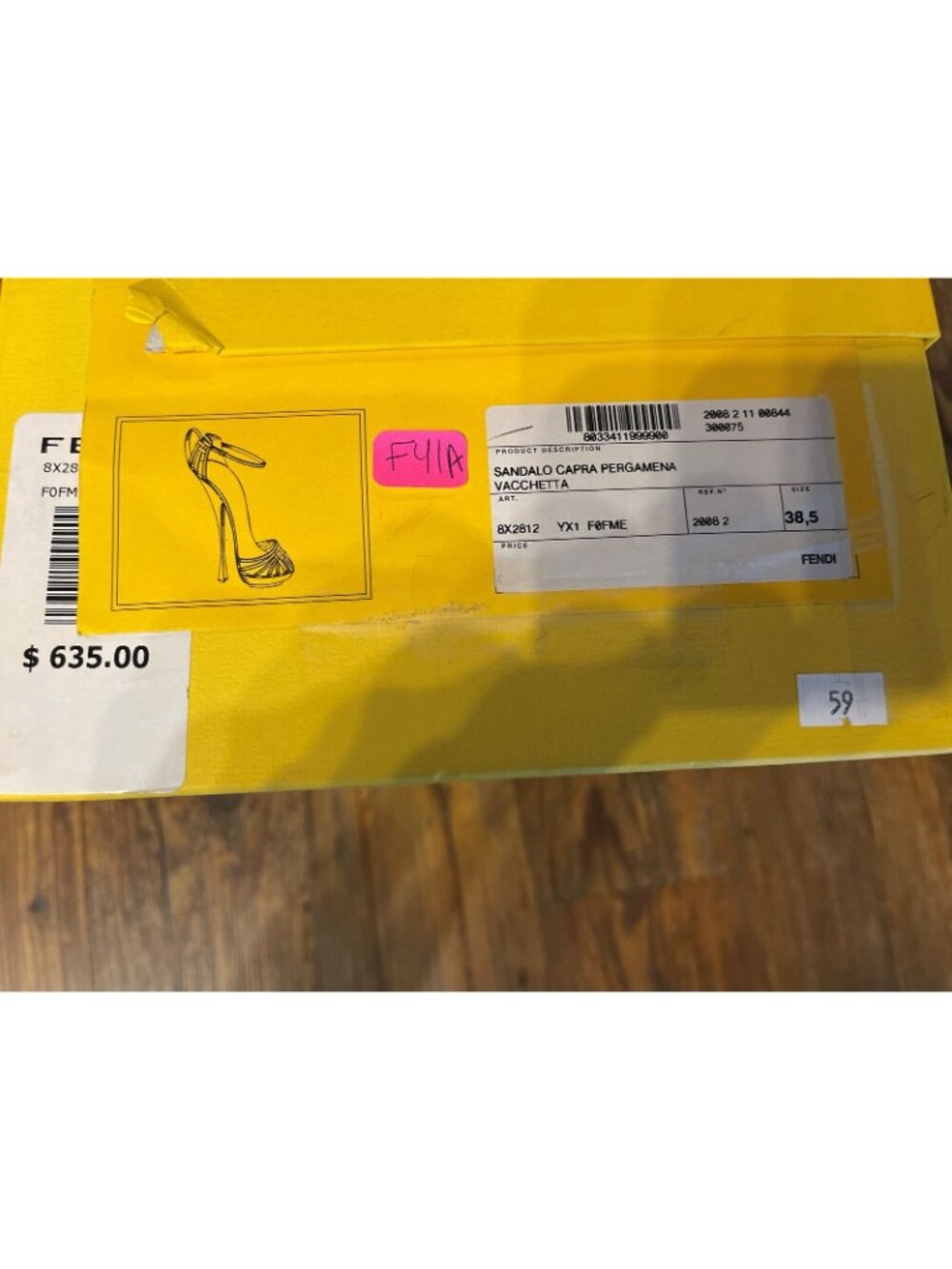 Fendi Sex and The City Leather Sandals 38.5 EUR 8.5 US - New In Box - Picture 4 of 5